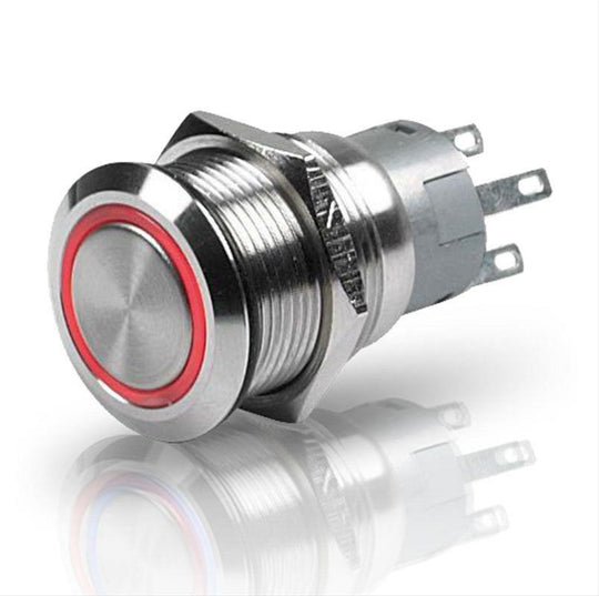 Hella Switch Push Stainless Steel SPST LED Red 12V