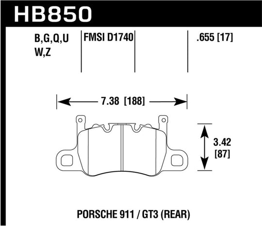 Hawk DTC-80 14-19 Porsche 911 Rear Race Brake Pads