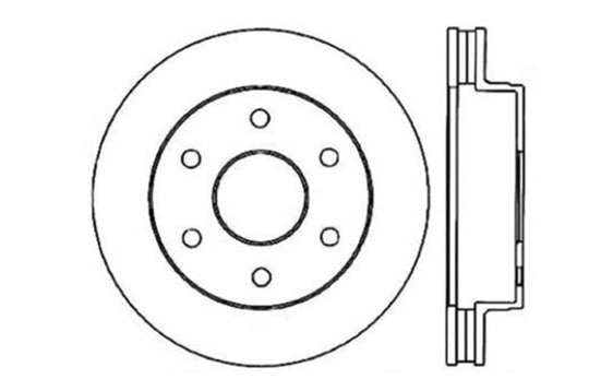 StopTech 92-00 GMC Suburban 1500 4WD (6 lug) Front Right Slotted & Drilled Rotor