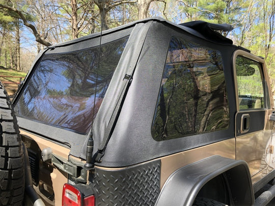 Rampage 18-21 Jeep Wrangler (JL) Unlimited Frameless TrailView Fastback Soft Top Kit - Black Diamond