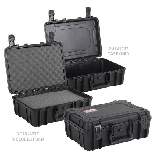 Go Rhino XVenture Gear Hard Case - Medium 18in. / Lockable / IP67 / Automatic Air Valve - Tex. Black