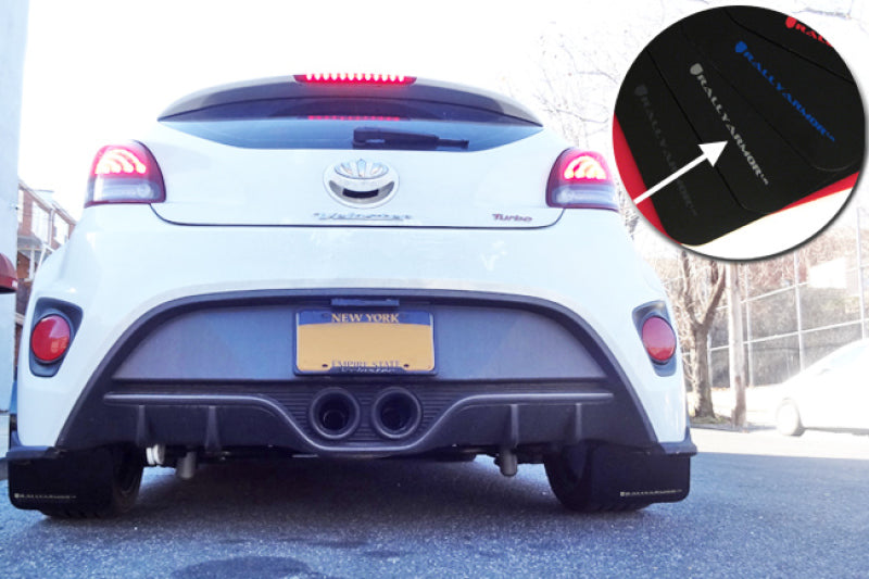 Rally Armor 12-18 Hyundai Veloster Black UR Mud Flap w/ Silver Logo