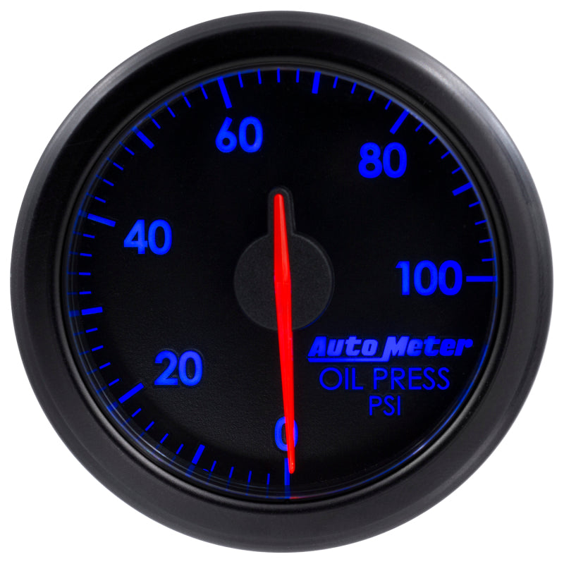 Autometer Airdrive 2-1/6in Oil Pressure Gauge 0-100 PSI - Black