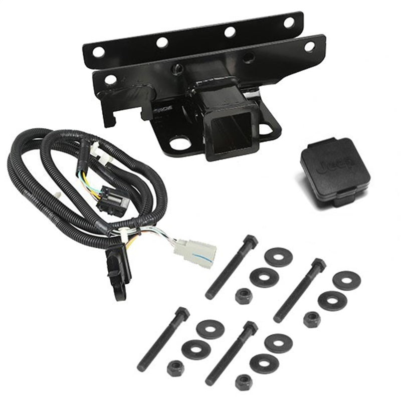 Rugged Ridge Receiver Hitch Kit Jeep Logo 07-18 Jeep Wrangler