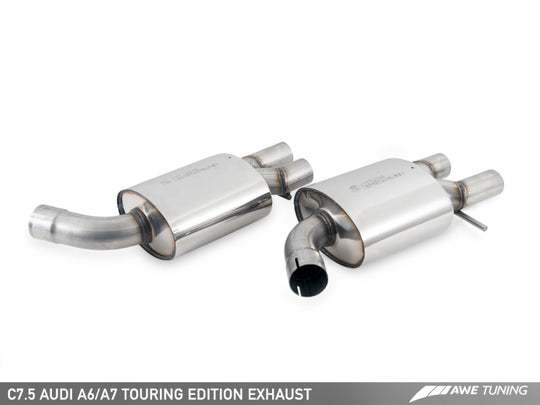 AWE Tuning Audi C7.5 A7 3.0T Touring Edition Exhaust - Quad Outlet Chrome Silver Tips