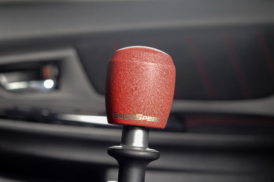 GrimmSpeed Stubby Shift Knob Stainless Steel Red - M12x1.25