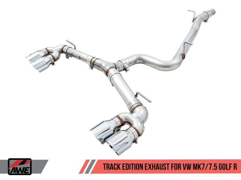 AWE Tuning MK7.5 Golf R Track Edition Exhaust w/Chrome Silver Tips 102mm