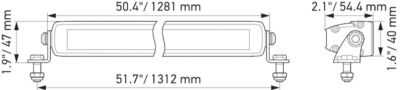 Hella Universal Black Magic 50in Thin Light Bar - Driving Beam