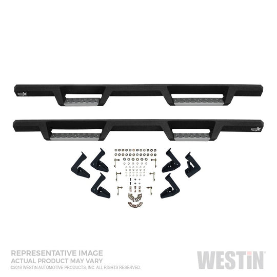 Westin 07-21 Toyota Tundra DC HDX Stainless Drop Nerf Step Bars - Tex. Blk