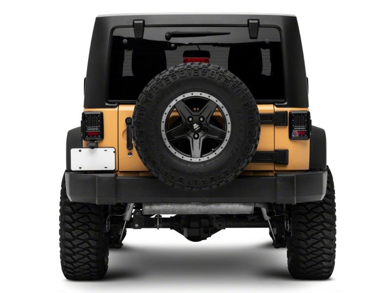 Raxiom 07-18 Jeep Wrangler JK Axial Series LED Tail Lights- Blk Housing (Clear Lens)