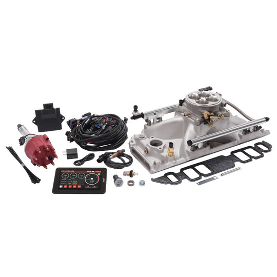 Edelbrock Pro Flo 4 EFI System Seq Port BBC Rect Port 9.8 Deck 775 Max HP 60lb/hr Satin Finish