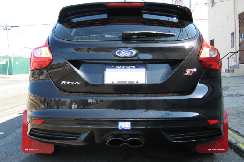 Rally Armor 12-19 Ford Focus ST / 16-19 RS Black Mud Flap w/Blue Logo