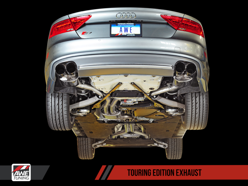 AWE Tuning Audi C7 / C7.5 S7 4.0T Touring Edition Exhaust - Polished Silver Tips