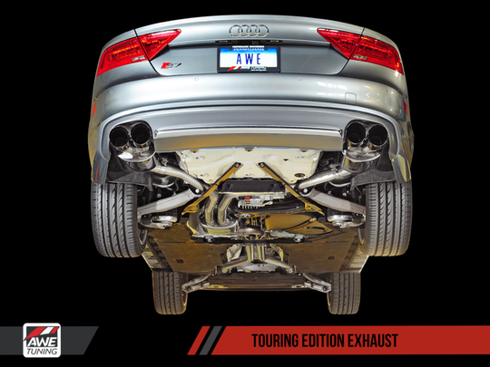 AWE Tuning Audi C7 / C7.5 S7 4.0T Touring Edition Exhaust - Diamond Black Tips