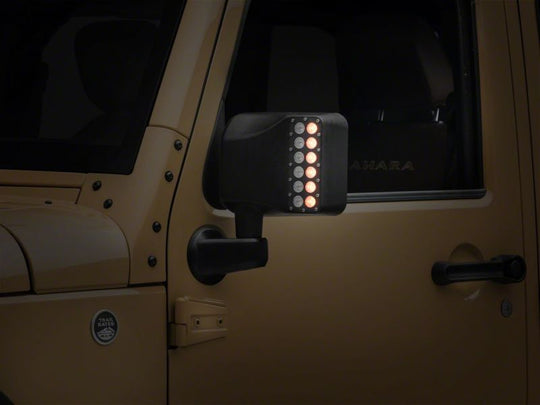 Raxiom 07-18 Jeep Wrangler JK Off-Road LED Manual Mirrors w/ Turn Signals