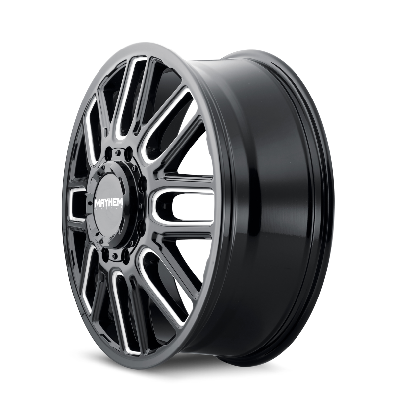 Mayhem 8107D Cogent Dually 20x8.25/8x165.1 BP/115mm Offset/121.3mm Hub Black w/ Milled Spokes Wheel