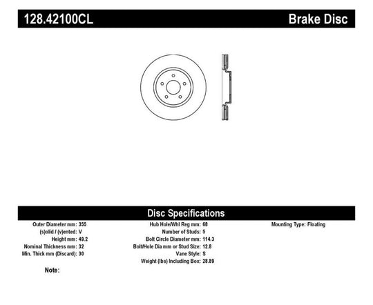 StopTech Nissan 370z / Infiniti G37 SportStop Cryo Drilled Front Left Rotor