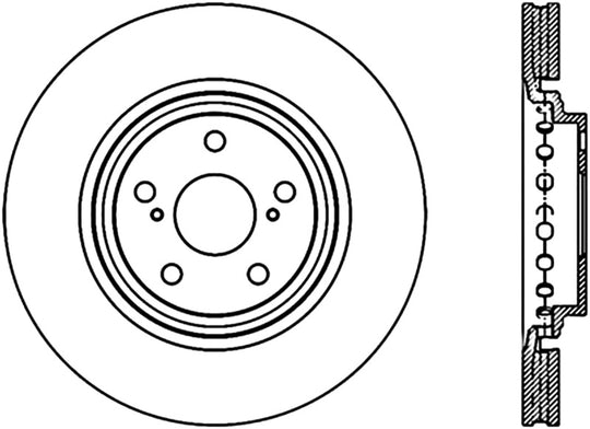 StopTech 10-15 Lexus RX350 Cryo Sport Front Right Slotted Rotor