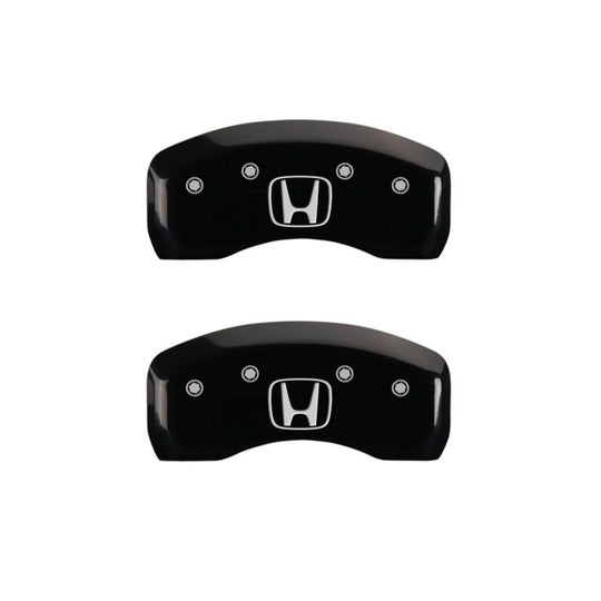 MGP 4 Caliper Covers Engraved Front Honda Rear H Logo Black Finish Silver Char 2017 Honda Civic