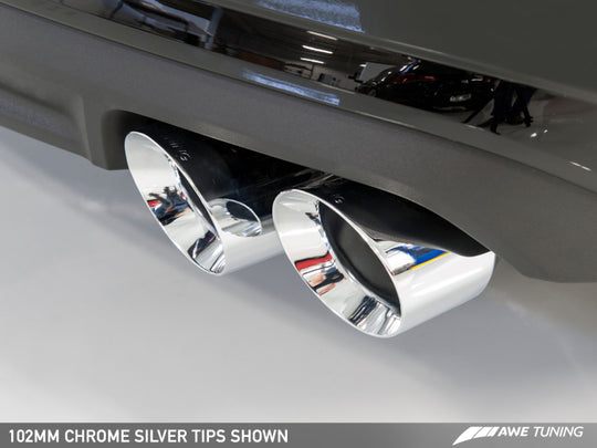 AWE Tuning Audi C7.5 A6 3.0T Touring Edition Exhaust - Quad Outlet Chrome Silver Tips