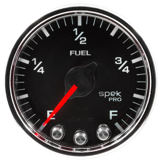 Autometer Spek-Pro Gauge Fuel Level 2 1/16in 0-270 Programmable Blk/Chrm