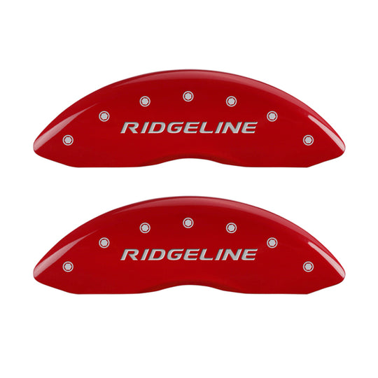 MGP 4 Caliper Covers Engraved Front & Rear RidgelineRed Finish Silver Char 2017 Honda Ridgeline