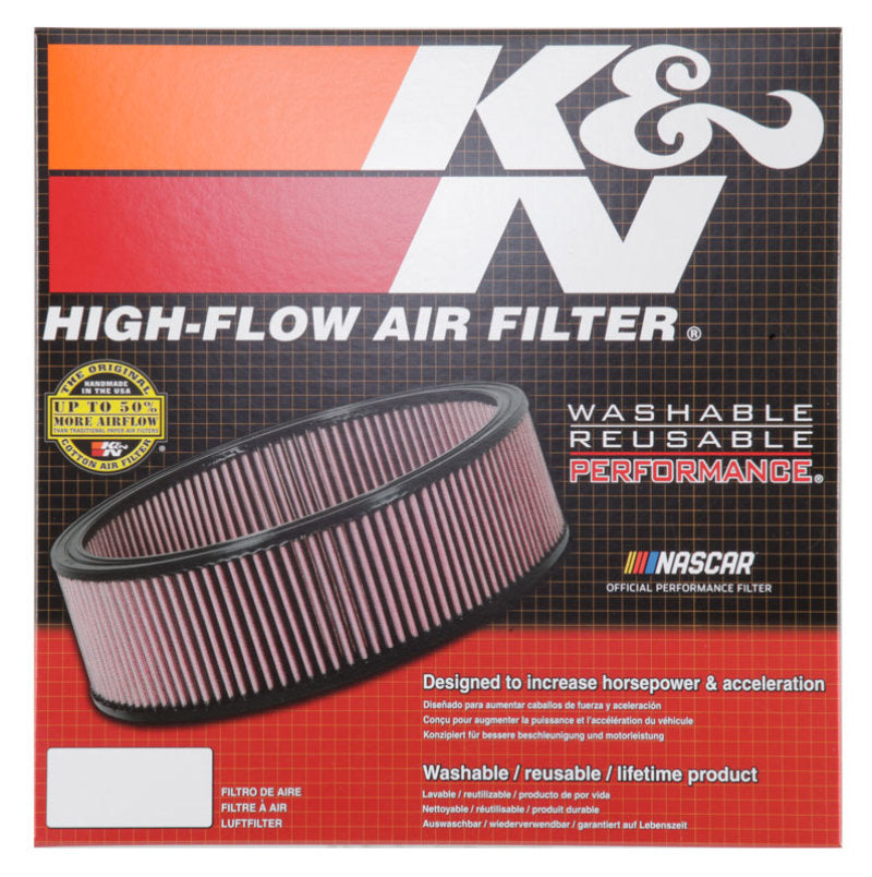 K&N Replacement Drop In Air Filter - 14in OD / 12in ID / 4in H w/ Wire