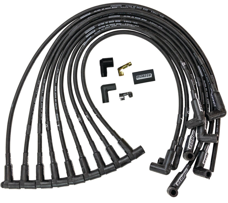 Moroso Chevrolet Big Block Ignition Wire Set - Ultra 40 - Unsleeved - HEI - 135 Degree - Black