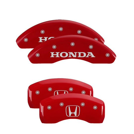 MGP 4 Caliper Covers Engraved Front Honda Rear H Logo Red Finish Silver Char 2018 Honda CR-V