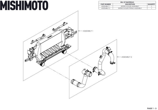 Mishimoto 21+ Bronco 2.3L High Mount INT Kit SL Core P Pipes