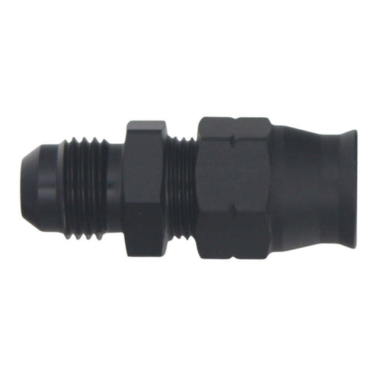 DeatschWerks 6AN Male Flare to 3/8in Hardline Compression Adapter - Anodized Matte Black