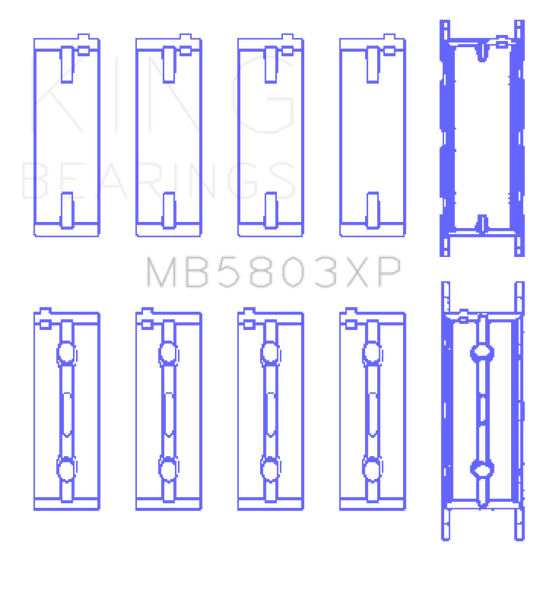 King BMW S65B40A (Size .026) Crankshaft Main Bearings Set of 5