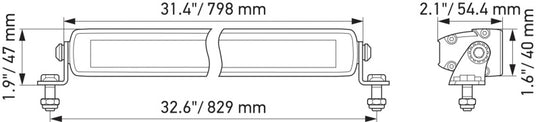 Hella Universal Black Magic 32in Thin Light Bar - Driving Beam