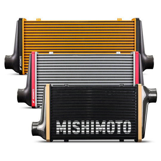 Mishimoto Universal Carbon Fiber Intercooler - Matte Tanks - 600mm Black Core - S-Flow - DG V-Band