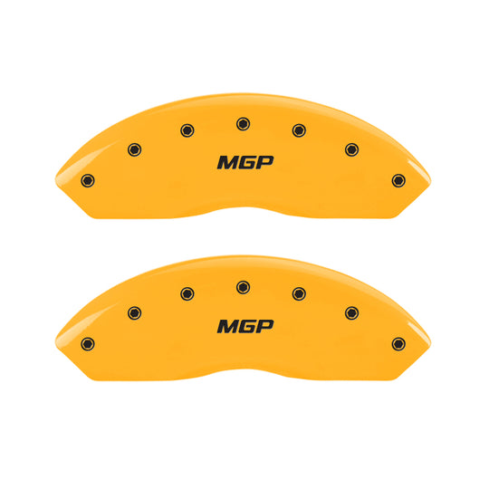 MGP 4 Caliper Covers Engraved Front & Rear MGP Yellow finish black ch