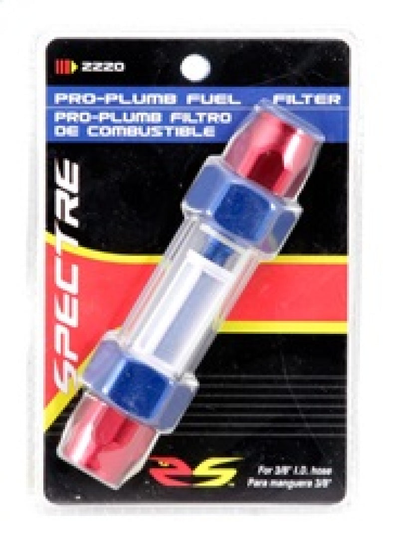 Spectre Pro-Plumbing Fuel Filter 3/8in. - Red/Blue