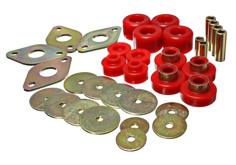 Energy Suspension Body Mount Set-Reg Access &amp; Dbl Cab - Red
