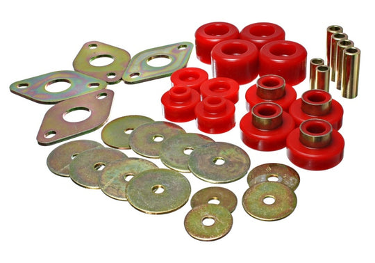 Energy Suspension Body Mount Set-Reg Access &amp; Dbl Cab - Red