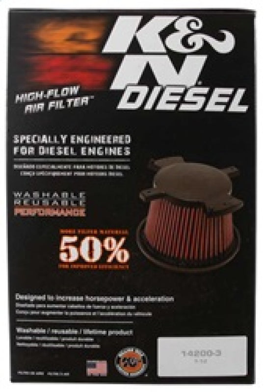 K&amp;N 2017 Ford F250 Super Duty V8-6.7L DSL Replacement Drop In Air Filter