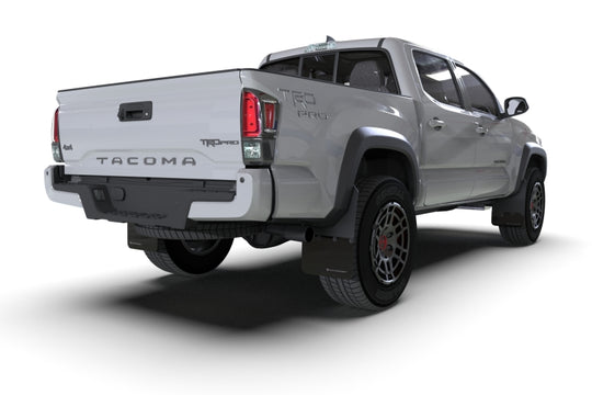 Rally Armor 16-23 Toyota Tacoma Gen 3 Black Mud Flap w/Grey Logo