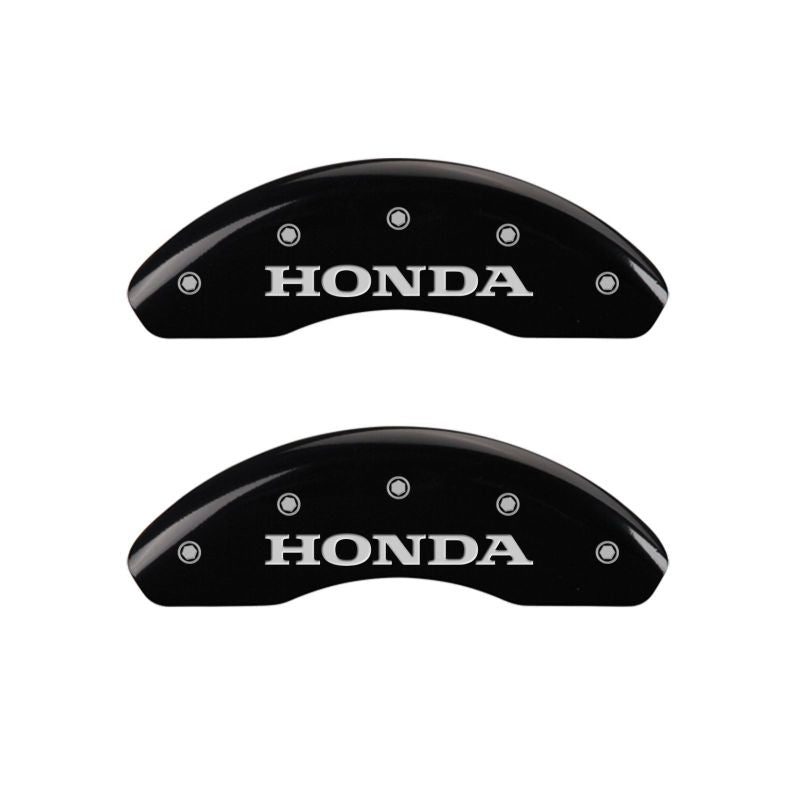 MGP 4 Caliper Covers Engraved Front Honda Engraved Rear HR-V Black finish silver ch