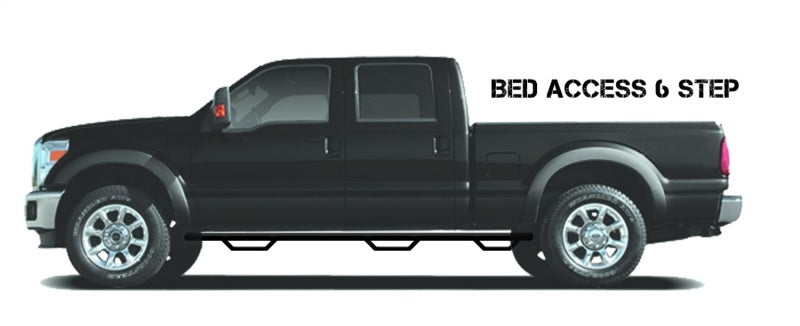 N-Fab Nerf Step 02-08 Dodge Ram 1500/2500/3500 Quad Cab 6.4ft Bed - Gloss Black - Bed Access - 3in