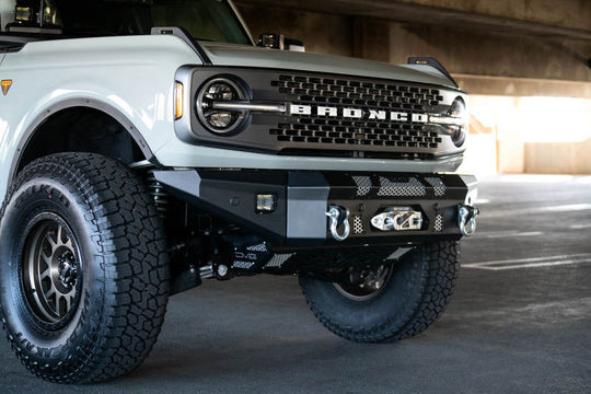 DV8 Offroad 2021+ Ford Bronco Front Bumper Winch Capable w/ Optional Bull Bar/Aux Light Opening