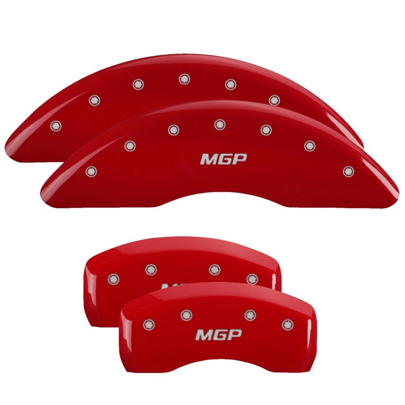 MGP 4 Caliper Covers Engraved Front & Rear MGP Red finish silver ch