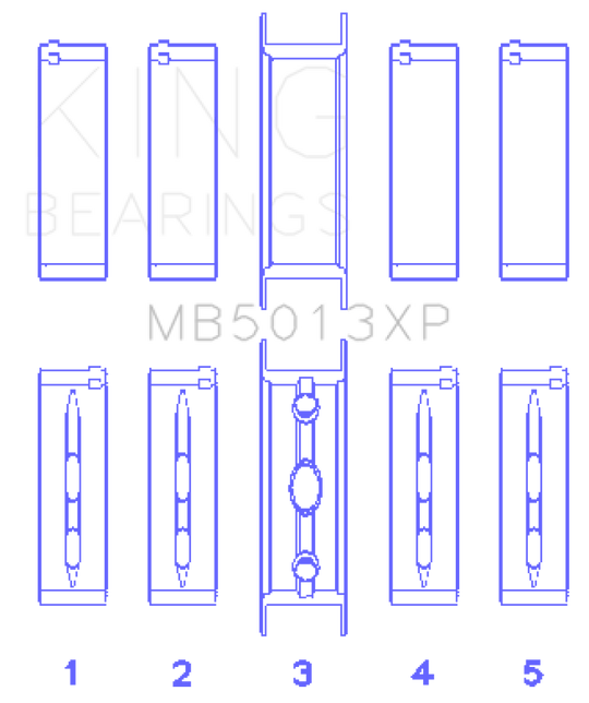 King Chevy LS1 / LS6 / LS3 (Size 010X) Performance Main Bearing Set