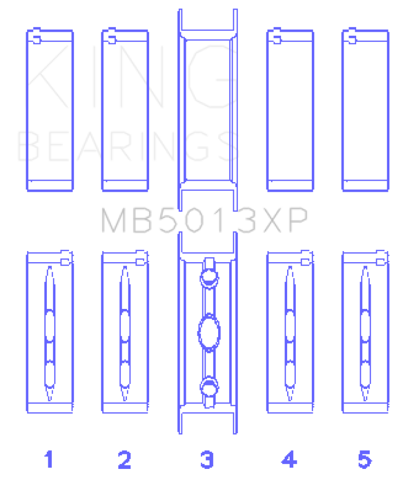 King Chevy LS1 / LS6 / LS3 (Size 001) Performance Main Bearing Set