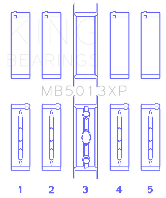 King Chevy LS1 / LS6 / LS3 (Size 001) Performance Main Bearing Set