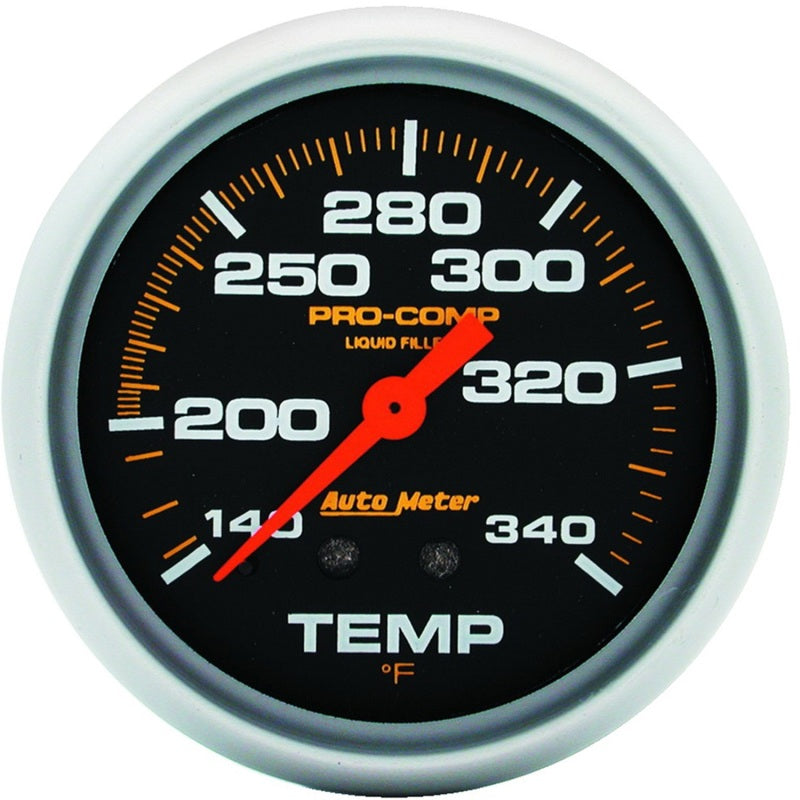 AutoMeter Gauge Temperature 2-5/8in. 140-280 Deg. F Liquid Filled Mech 8ft. Pro-Comp