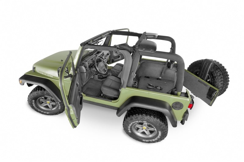 BedRug 97-06 Jeep TJ Rear 4pc BedTred Cargo Kit (Incl Tailgate)