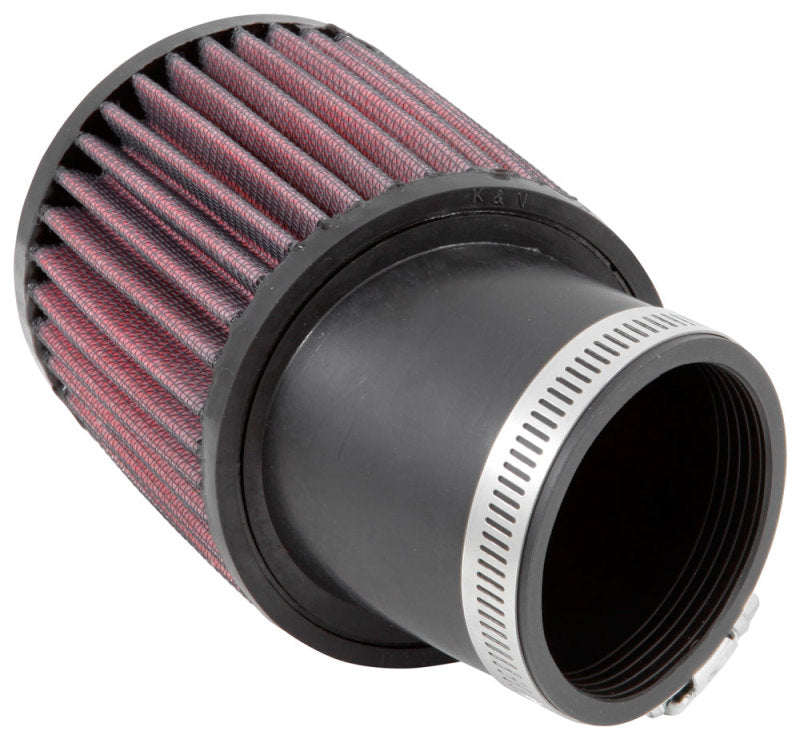 K&amp;N Filter Universal Rubber Round Straight Filter 20 Deg Angled 2-7/16in Flange 3-3/4in OD 4in H